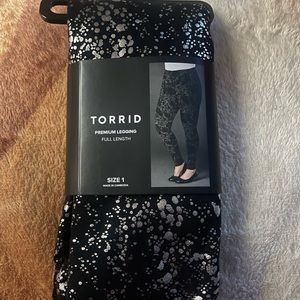 Torrid PREMIUM LEGGING - METALLIC SPLATTER BLACK